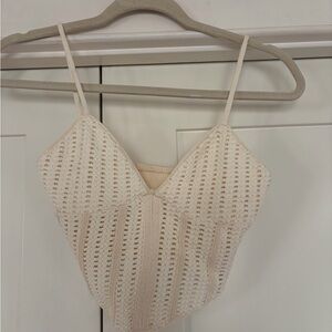 Zara Cream Crochet Crop Top